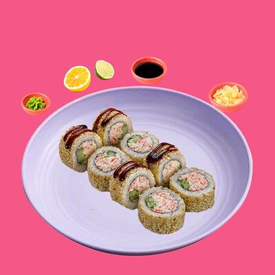 Ролл Нью-Йорк с крабом вичи соусом унаги в Big Fish по цене 1194 ₽