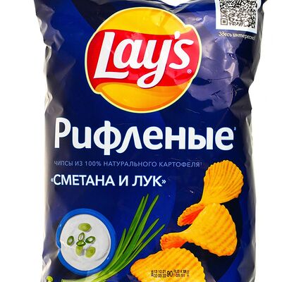 Чипсы Lay's Рифлёные Сметана-Лук в Парковка 54 по цене 250 ₽