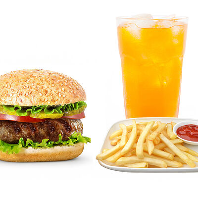 Биф бургер + фри + напиток на выбор 0,5 в PizzBurg по цене 3300 ₸