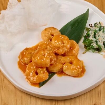 Креветки в соусе том ям в 4 сыра по цене 680 ₽