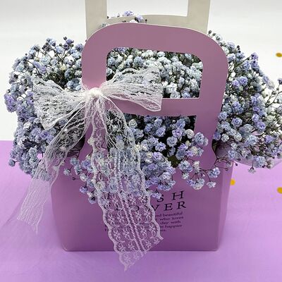 Стильная мягкая сумочка с фиолетовой гипсофилой в Cosmo Сakery по цене 2600 ₽