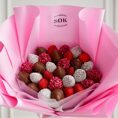 Букет из клубники в шоколаде №194в SOK - клубника в шоколаде по цене 4990 ₽