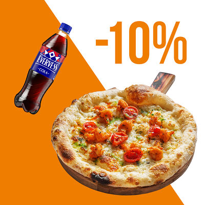 Пицца с креветками кимчи и Evervess-кола в Перчини по цене 840 ₽