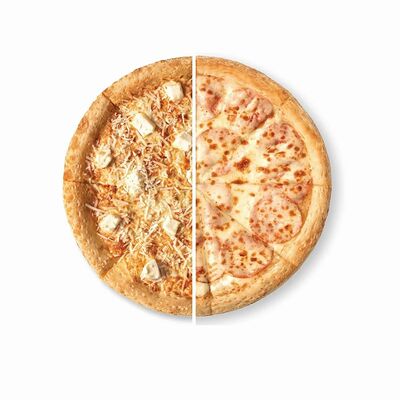 Пицца Половинки (Три сыра / Ветчинная) в Тайгерпицца по цене 912 ₽