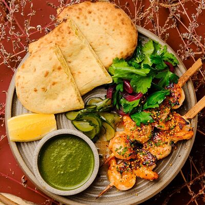 Креветки гриль с соусом чимичурри в Zanzibar по цене 1160 ₽