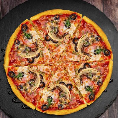 Пицца с Ветчиной и Грибами - Средняя в Суши фуд по цене 701 ₽