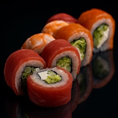 ЯМали ролл лосось креветка тунец в Фабрика кухня Пицца по цене 1025 ₽