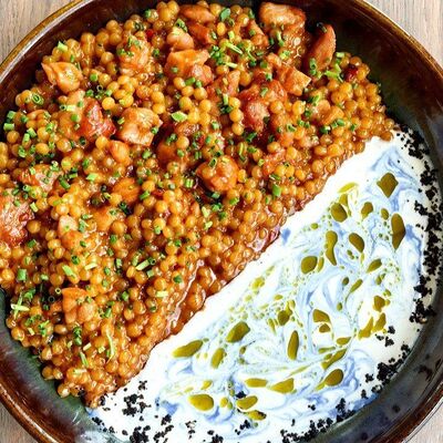 Паста птитим с цыпленком в Июль по цене 870 ₽