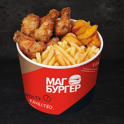 12 крыльев и Фри б и Деревня б в Магбургер & Братья Караваевы по цене 1265