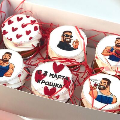 Капкейки С 8 марта, крошки! в Tort4u по цене 2340 ₽