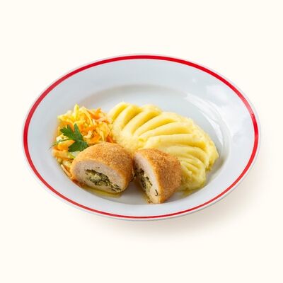 Котлета куриная с сыром, зеленью и картофельным пюре в Пироговый Дворик по цене 422 ₽