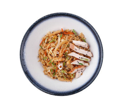 Рис Чесночный с копченой грудкой в Поке-маN по цене 239 ₽