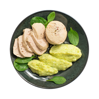 Суфле из индейки паровое с картофелем и брокколи в Азбука Вкуса Экспресс Меню по цене 278 ₽