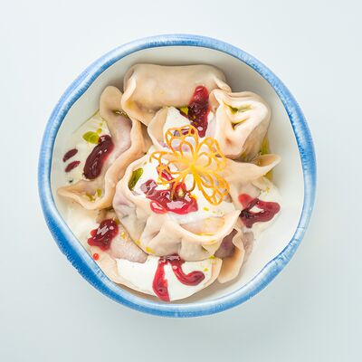 Вареники с вишней, вишнёвым гелем и крем-чизом в Неспешник по цене 870 ₽