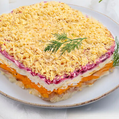 Сельдь под Шубой в Урюк по цене 1360 ₽