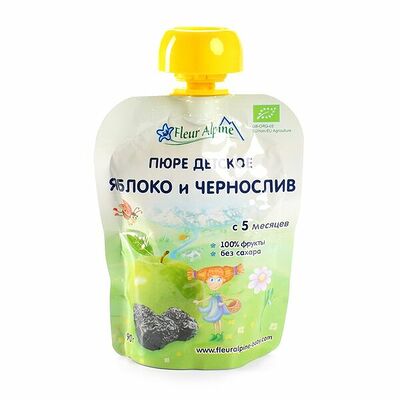 Пюре Яблоко, чернослив с 5 месяцев, Fleur Alpine в Азбука Вкуса Экспресс Меню по цене 127 ₽
