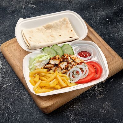 Шаурма в ланч-боксе с курицей в Кухня на Углях по цене 495 ₽