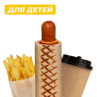 Френч-дог комбо с свиной колбаской и сыром в Полная дичь по цене 405 ₽