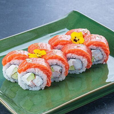 Ролл Филадельфия классическая с королевской креветкой в Панда по цене 46 р.