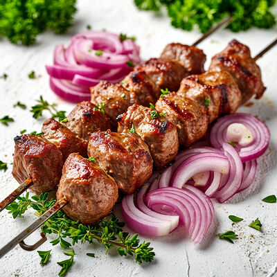 Шашлык из мякоти свиной шеи 100/15/20 гр в Банхоф по цене 259 ₽