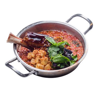 Паэлья из булгура с томленой голяшкой ягненка в ИТЛЕ Стейк-кафе Halal по цене 1660 ₽