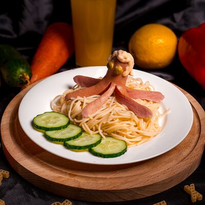 Детские сосиски с макаронами Осьминожек в Тесоро по цене 210 ₽