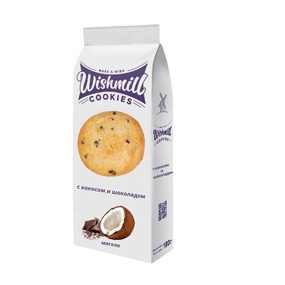 Печенье с кокосом и шоколадом, кукис Wishmill, мягкое в Max Bakery по цене 240 ₽