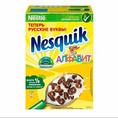 Готовый шоколадный завтрак Алфавит, обогащённый витаминами и минеральными веществами, Nesquik в Азбука Вкуса Экспресс Меню по цене 216 ₽