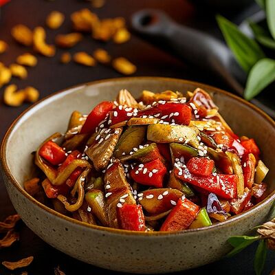 Лапша удон с курицей в Shegai Family по цене 620 ₽