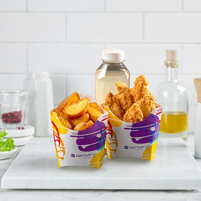 Комбо - Куриные стрипсы с деревенской картошкой и морсом в Магбургер & Братья Караваевы по цене 405