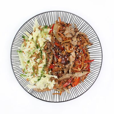 Свинина с белыми грибами в соусе терияки в San-Pizzerino по цене 690 ₽