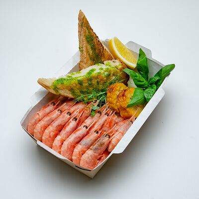 В соусе сливки-базилик в Shrimp Bar по цене 790 ₽