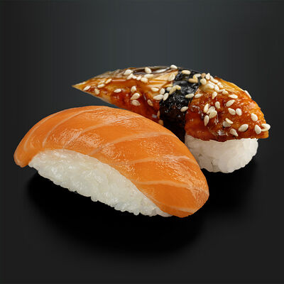 Суши лосось и угорь в Ricers по цене 390