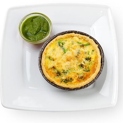 Киш Лорен с красной рыбой и брокколи в Кофеин по цене 230