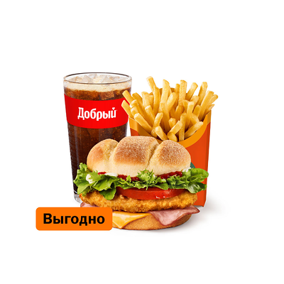Мехико Бургер с курицей Комбо Большой в Вкусно – и точка по цене 520 ₽