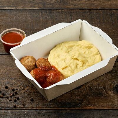 Митболы с картофельным пюре в Люди Любят по цене 272 ₽