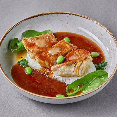 Морской окунь в соусе Терияки с рисом в Шикари по цене 720