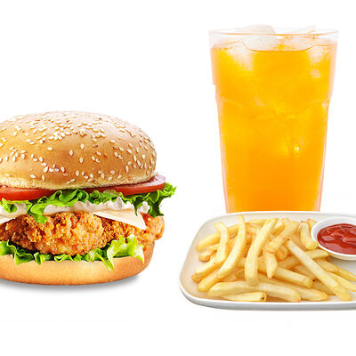Фиш бургер + фри + напиток на выбор 0,5 в PizzBurg по цене 3500 ₸