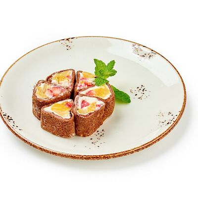 Блинчики шоколадные с фруктами в Кофеин по цене 470