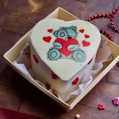 Бенто торт сердце с мишкой в Chocoton по цене 2550 ₽