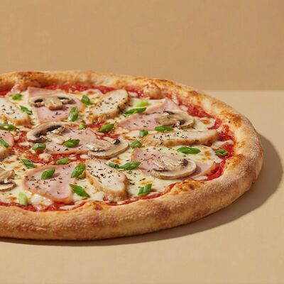 Пицца куриная с грибами в Kasabi Wooo по цене 1010 ₽