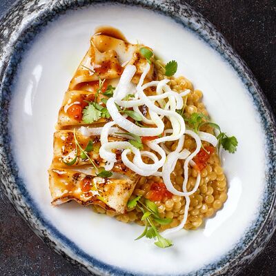 Кальмар с птитимом в соусе терияки в Макароны по цене 730 ₽