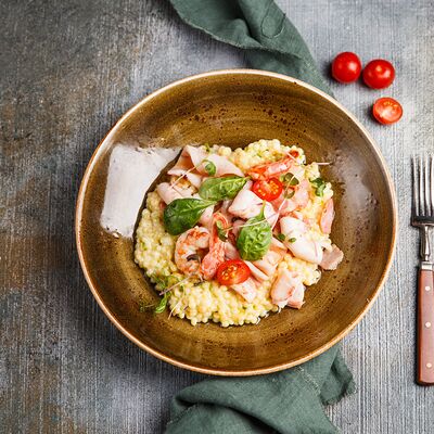 Паста птиптим с креветками и кальмаромв 8 seconds pub по цене 720 ₽