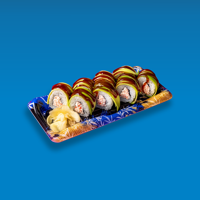 Мияко (Ролл с авокадо, крабом, соусами терияки и унаги) в Yume sushi по цене 690 ₽