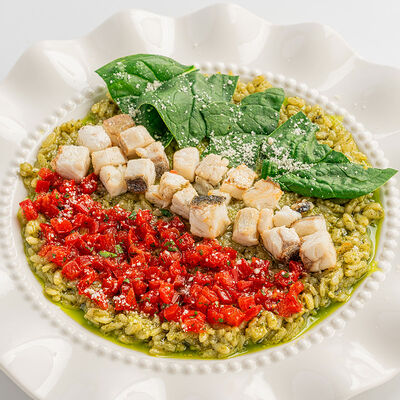 Ризотто с сибасом в шпинатном соусе в Morricone pizza & wine по цене 890 ₽