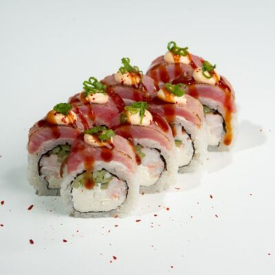 В опалённом тунце с креветкой (8 шт.) в ЁБИСАН по цене 1379 ₽