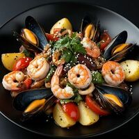 Салат с морепродуктами в Бизон