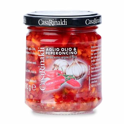 Соус Casa Rinaldi с чесноком, острым перцем и с оливковым маслом, Италия в Азбука Вкуса Экспресс Меню по цене 448 ₽