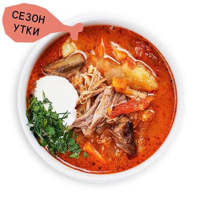 Щи с уткой, подосиновиками и сметаной в Marketplace по цене 225 ₽