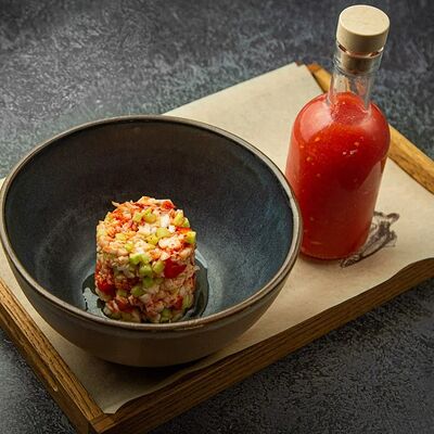 Гаспачо из сезонных томатов с креветками в Fish Point по цене 990 ₽